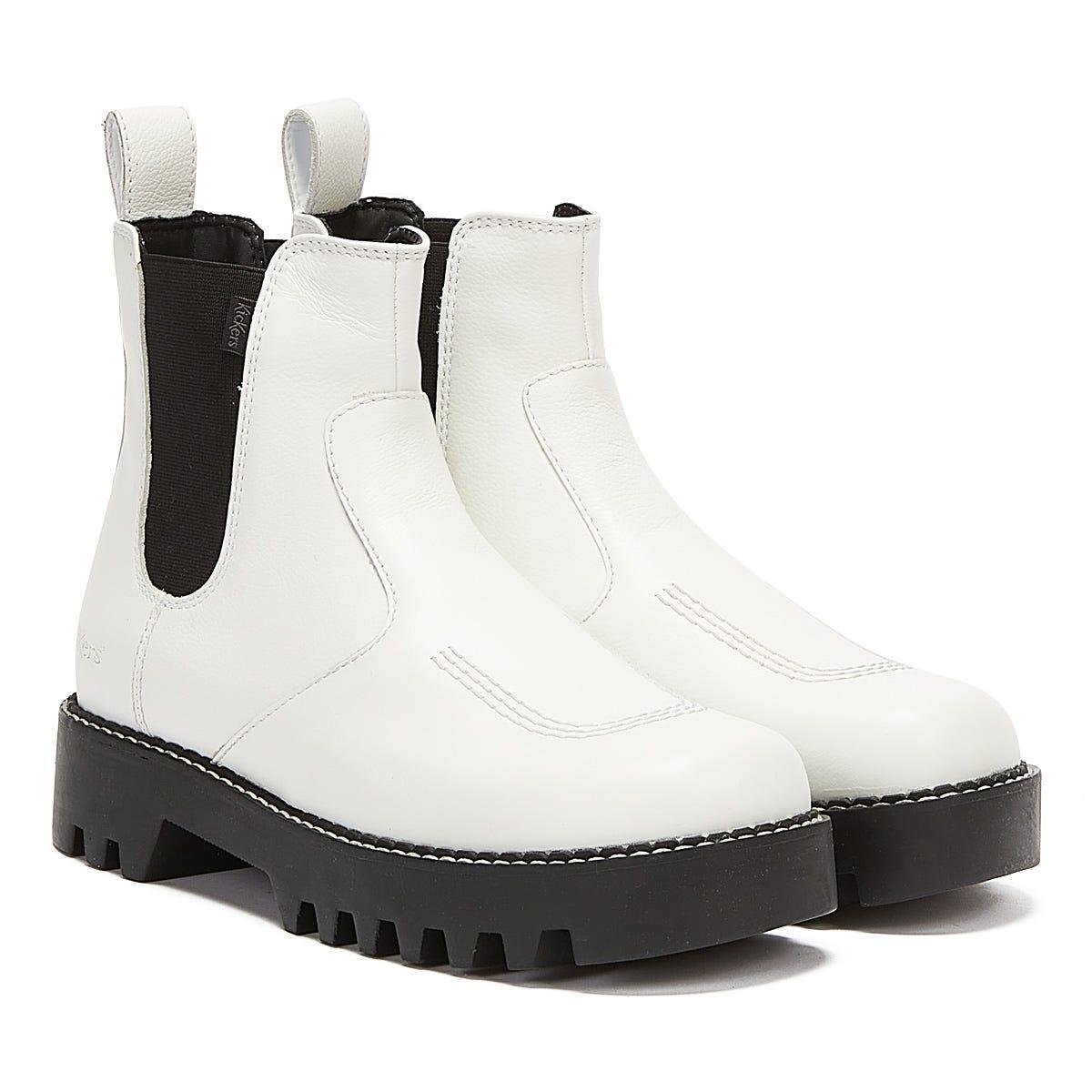 Kickers Kizziie Chelz Dames Wit Laarzen