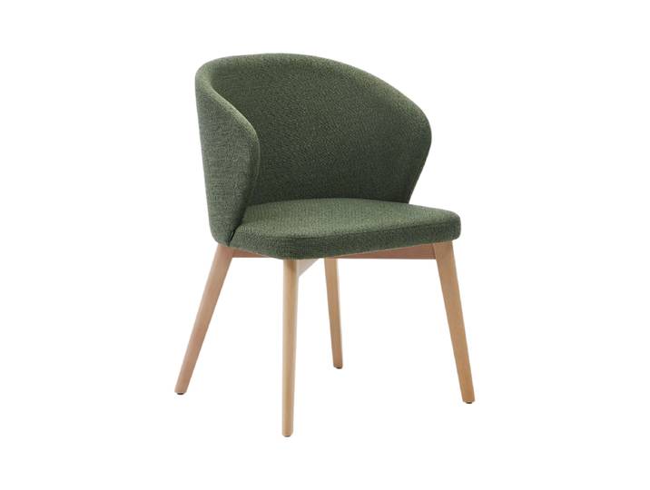 Design Esszimmerstuhl „Darica“ mit Armlehnen Natural / Grün Kave Home