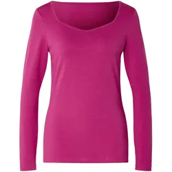 Tchibo - Langarm-Shirt mit Herzausschnitt - Damen - Gr. M - pink