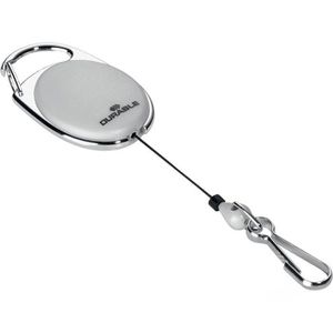 Durable Ausweishalter 8327-10 Jojo Style, Jojo, mit Federhaken, grau