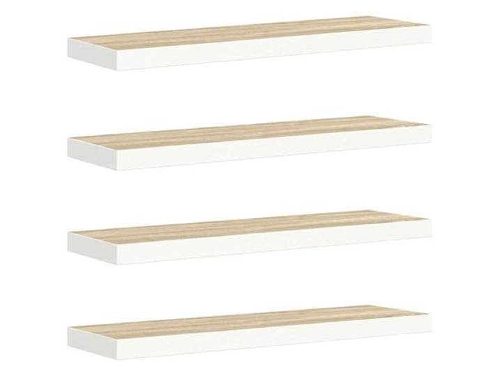 Makastle Schweberegale 4 STK. aus MDF Wandmontage Wohnzimmer Floating Shelf 90 x 23,5 x 3,8 cm