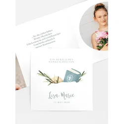 Dankeskarten Konfirmation selbst gestalten mit Spruch und Fotos im Onlinedesigner bei Meine-Kartenmanufaktur.de