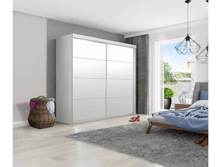 KIER FURNITURE Schiebegarderobe - Schrank Schlafzimmer – Schlafzimmerschrank – Wardrobe Bedroom – Kleiderschränke – Kleiderschrank Weiß – 200x200x62cm