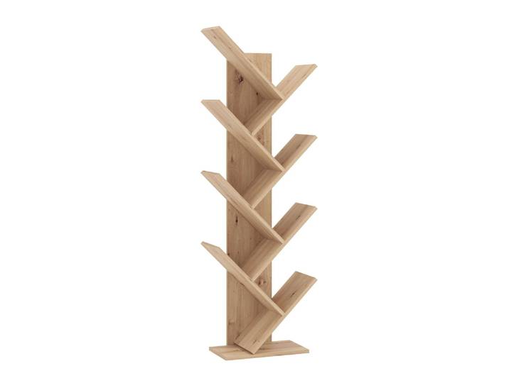 Bücherregal HOME AFFAIRE Monopoli, Standregal, Holzdesign, Wandregal, Dekoregal, Ast-Optik , braun (artisan eich), B:49cm H:148,6cm T:24cm, Holzwerkstoff, Regale, Bücherregal, Modernes Baum-Design Bücherregal in 2 Farben ? stilvoll und kompakt