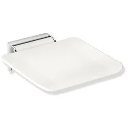 Hewi System 900 Klappsitz 900.51.2004098 Sitzfläche signalweiß, Wandkonsole Edelstahl verchromt