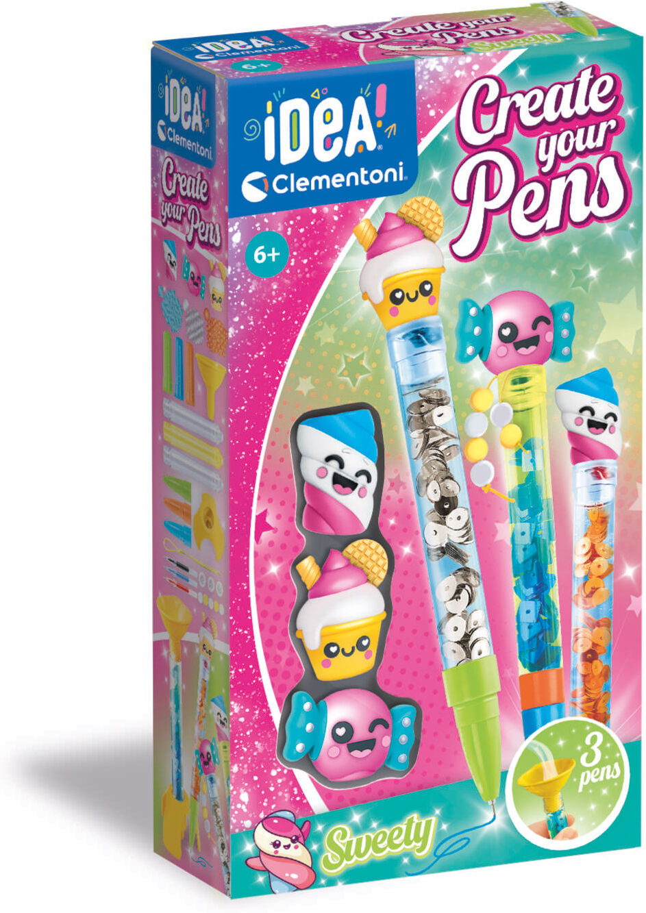 Kreativset CLEMENTONI "Idea, Deine Stift-Kreationen - Sweet", bunt, Kreativsets, Kinder, Kreativset