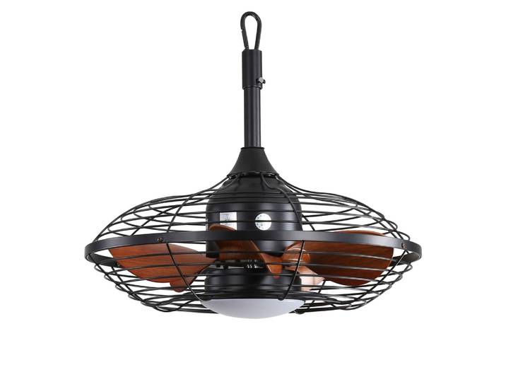 Ventilateur plafond LED 51 cm noir extérieur 5 pales