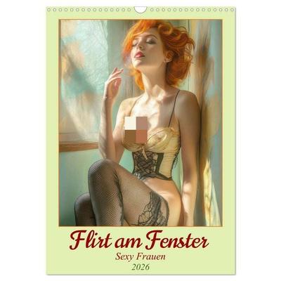 Flirt am Fenster - Sexy Frauen (Wandkalender 2026 DIN A3 hoch), CALVENDO Monatskalender