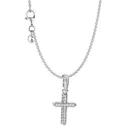 Pandora 68622 Halskette für Damen und Jugendliche Glitzerndes Kreuz Set Bundle