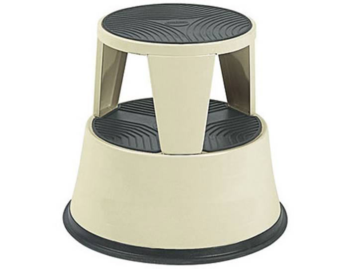 Marchepied tabouret métal beige
