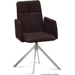 ARMLEHNSTUHL drehbar (2er-Set) Drinka 52x92x60 Edelstahl/Espresso