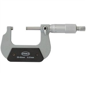 STEINLE Bügelmessschraube 21300050, DIN 863, analog, 0,01mm Auflösung, in mm, Messbereich 25 - 50 mm