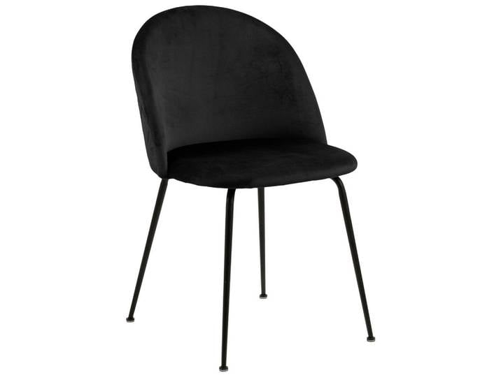 Ambia Home Stuhl, Schwarz, Textil, Rundrohr, 49.5x80.5x54 cm, Esszimmer, Stuhl, Esszimmerstühle