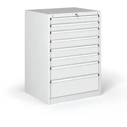 Werkstatt-Schubladenschrank G345, 7 Schubladen, 881 x 653 x 1000 mm, grau