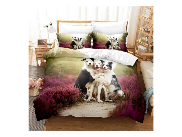 LuxusKollektion Kinderbettwäsche Bettwäsche 155x220 3D Border Collie Tiere Hunde
