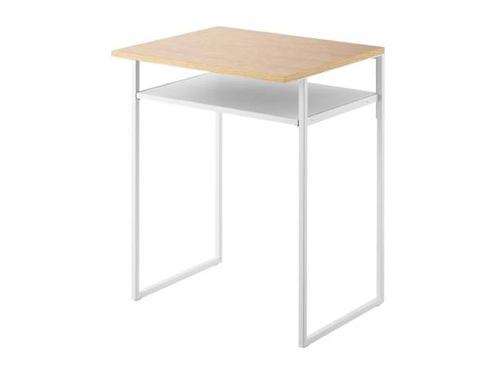 Yamazaki Tower 1487 Table Minimaliste avec Plateau en Bois et Plateau Coulissant Blanc Acier/Bois 45\,2 x 53 x 66\,8 cm