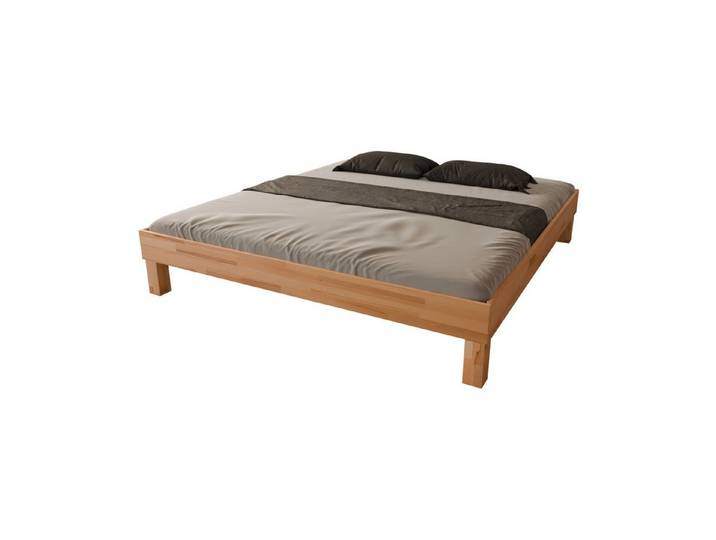 MeinMassivholz Futonbett PALMA Kernbuche (In verschiedenen Maßen erhältlich), Massivholzbett ohne Kopfteil, Einzelbett & Doppelbett, Geölt