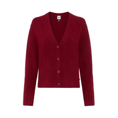 Cardigan BRAX "Style", Damen, Gr. 34, weinrot, Strick, 64% Baumwolle, 23% Polyamid, 10% Wolle, 3% Elasthan, V-Ausschnitt, Strickjacken, Cosy Cotton: Cardigan im Baumwolle-Wollmix