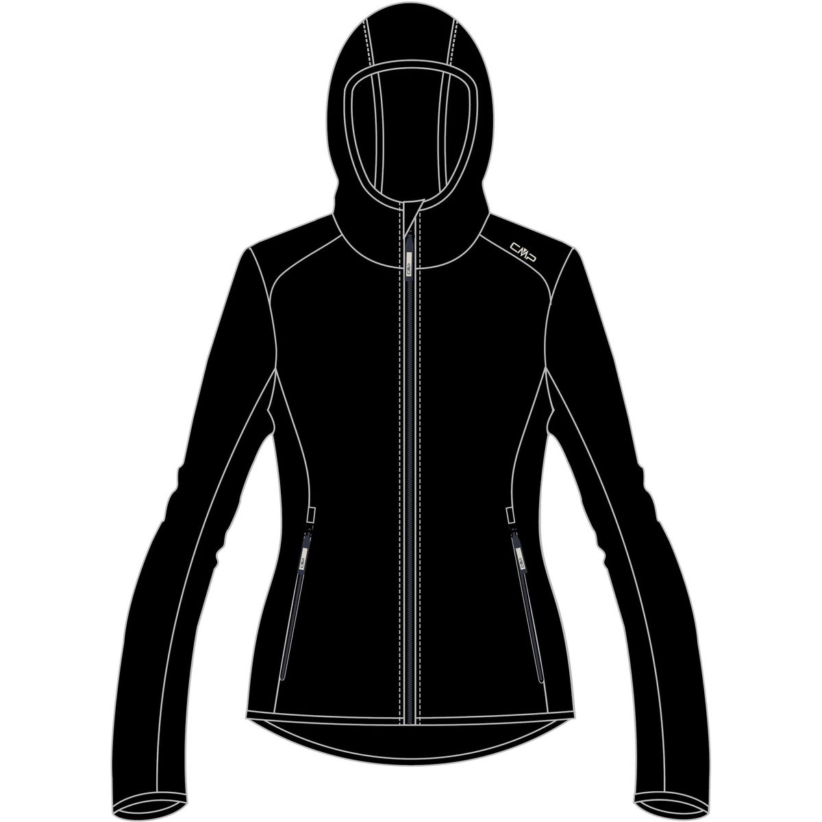 CMP KID G Jacket FIX Hood nero (U901) 92 39A5115-U901-92
