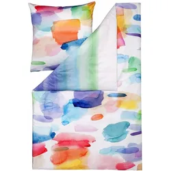 Estella, Bettwäsche, Mako-Satin Wendebettwäsche Splash multicolor (Bettwäsche Set, 155x220 cm + 80x80 cm)