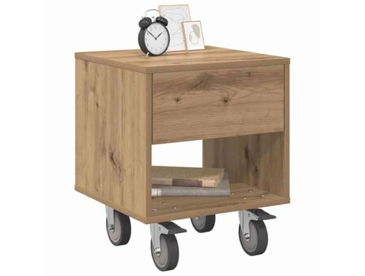 KTHLBRH Nachttisch 2 Stück Eiche Handwerk 40,5 x 40 x 48 cm Mehrschichtiges Holz, großer Stauraum, rechteckiges Design, für Wohnzimmer und Schlafzimmer