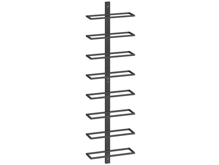 Homcom Weinregal Stahl Schwarz, Metall, 8 Fächer, 10x93.5x27 cm, Wohnzimmer, Regal, Weinregal