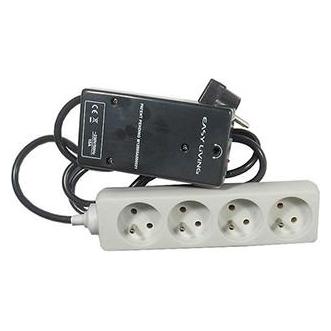 Neutral EASY-OFF 230V Standby-Netzwerkkabel mit Schaltung per Fernbedienung, CEE7 (Stecker) - Steckdose 4x (4x, CEE 7/4) (44393592)