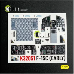 Kelik F-15C (early) - interior 3D decals for Tamiya kit