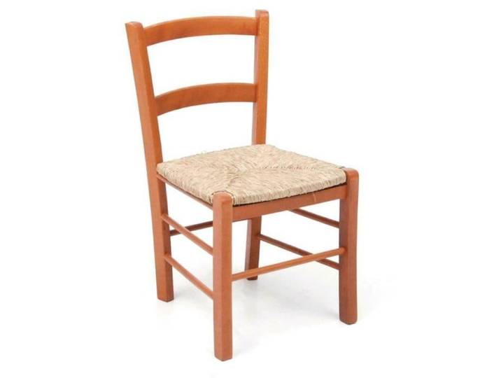 Chaise en bois assise en paille MEZZANA Cerisier - Mezzana - Mezzana Bassa - Marron - Adulte