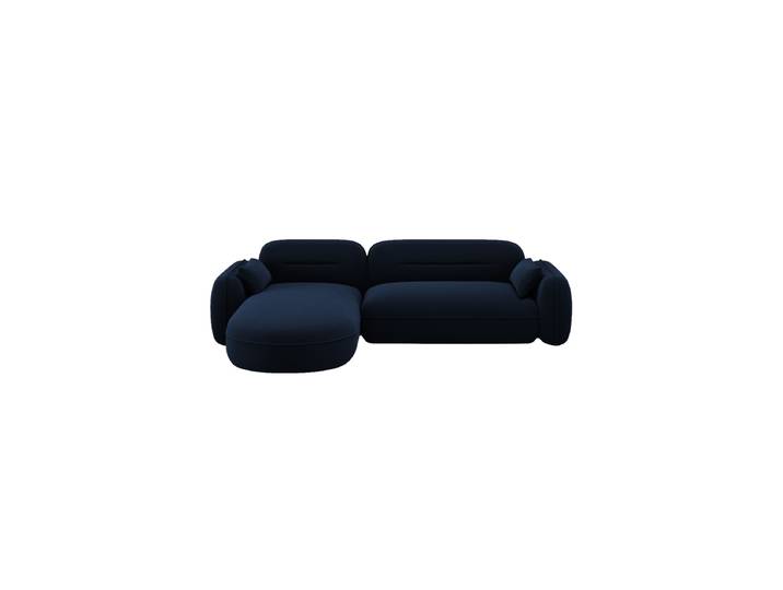 4-Sitzer Design Ecksofa „Sydney“ Samt Königsblau chosen by Bloomingloft