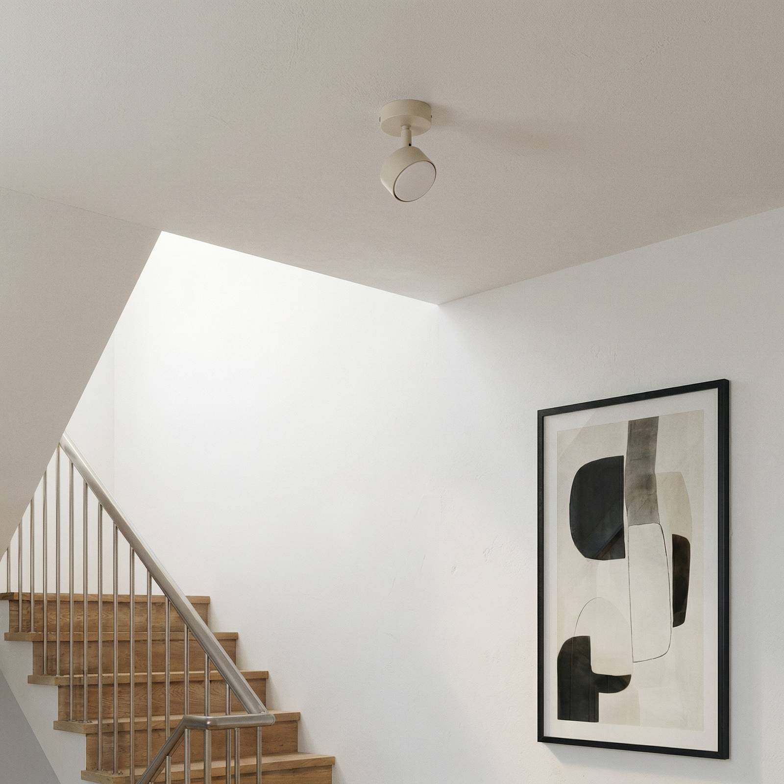 Deckenstrahler Nemo, 1-fl., grau-beige, beweglich, GX53 Nemo SIGMA, dimmbar, creme / amber, für Wohn- / Esszimmer, Metall, Modern, Strahler