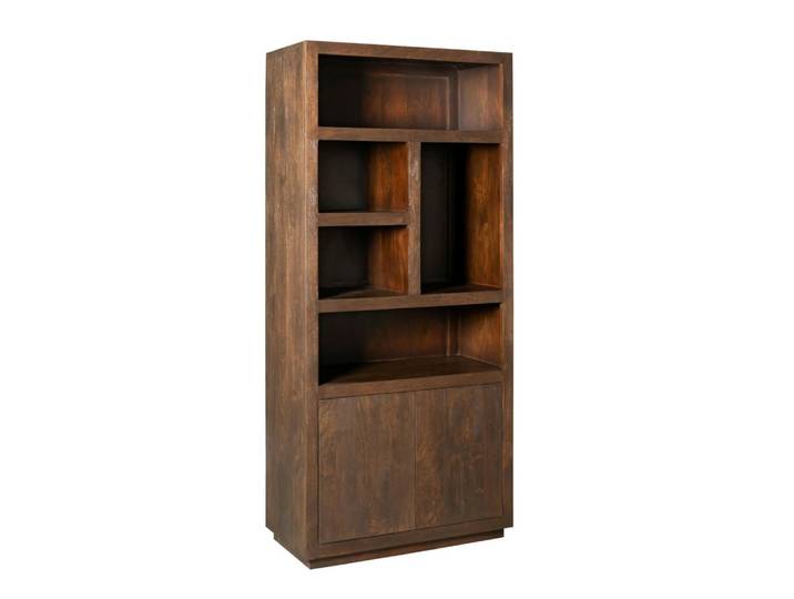 Bibliothèque 2 portes en bois brun