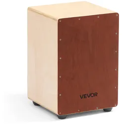VEVOR Cajon, Kistentrommel, mit internen Snare-Drähten, kompakte & leichte Drum-Box aus Holz, Trommel-Musikinstrument mit Silikonfüßen, abgerundeten Kanten, für Anfänger & Profis, 255x255x380 mm
