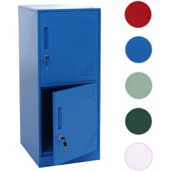 Spind HWC-P63, Schließfach Wertfachschrank Schließfachschrank 2 Türen, 90x38x45cm Stahl ~ blau