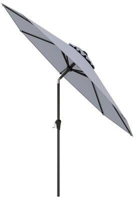 Costway 9 FT Outdoor Market Patio Table Umbrella Push Button Tilt Crank Lift-gray