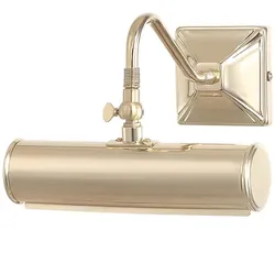 Wandleuchte Bilderlampe Stahl Messing poliert B 19 cm Badleuchte 2 Flammig