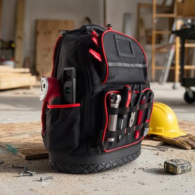 Stalwart Heavy Duty Tool Backpack with Laptop Sleeve & USB Port, Tote Bag