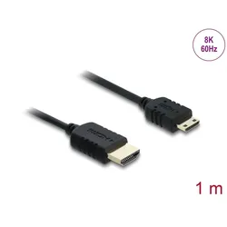 Delock Koaxiales High Speed HDMI Kabel HDMI Stecker zu Mini HDMI Stecker 8K 60 Hz 1 m