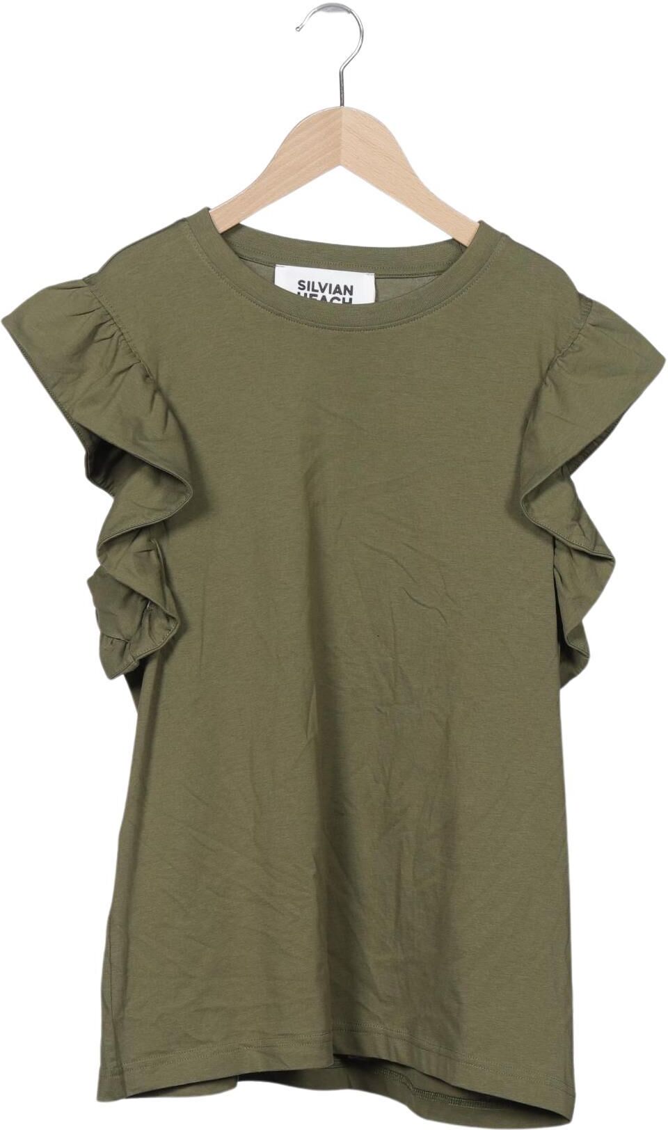 Silvian Heach Damen T-Shirt, Grün, Gr. M, Baumwolle - Second Hand