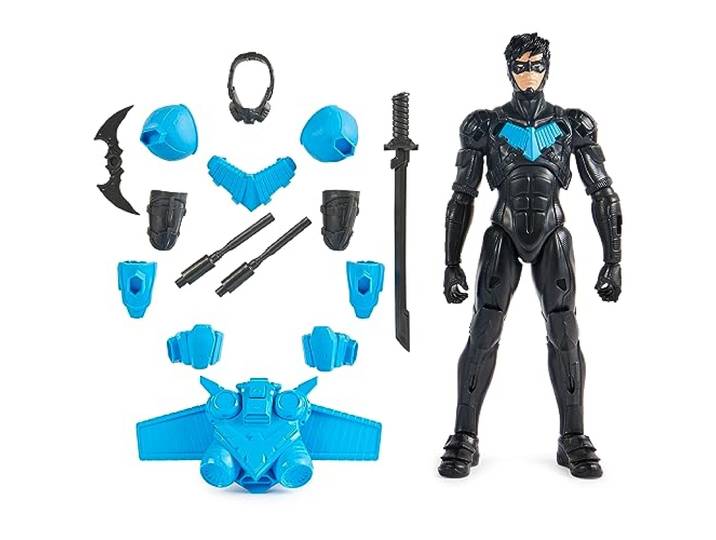 DC Comics, Batman Adventures, Nightwing Actiefiguur met 15 Armor Accessoires, 17 scharnierpunten, 30,5 cm, Super Hero kinderspeelgoed voor jongens en meisjes