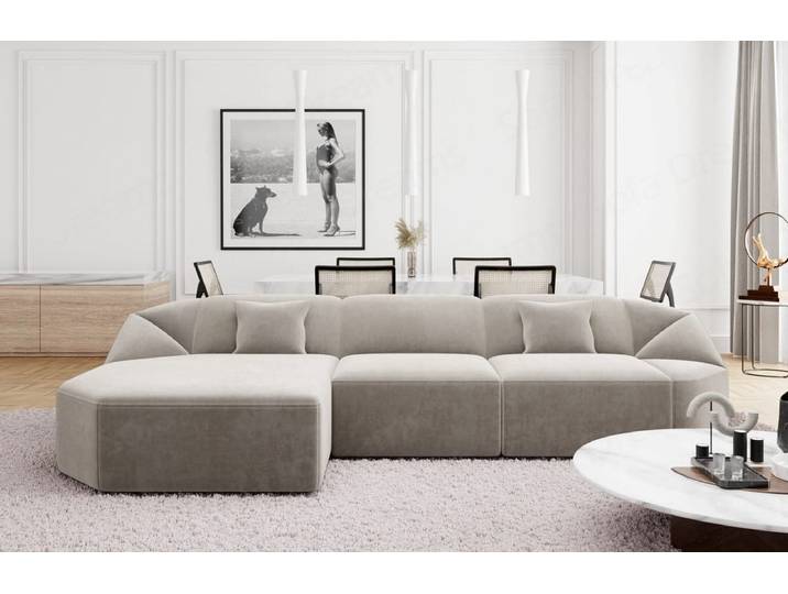 Stoff Ecksofa Cabrera L-Form Kurz