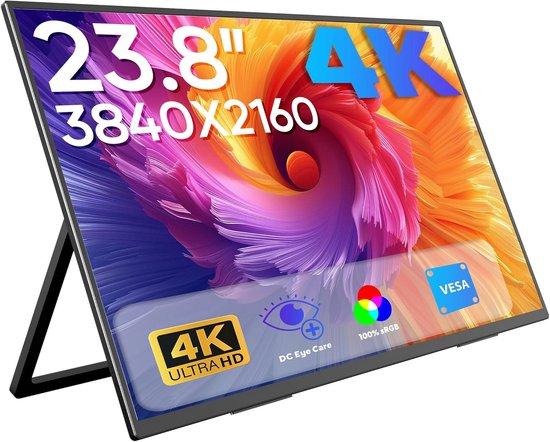 Tragbarer Monitor - Externer Bildschirm - Steigerung der Produktivität - 4K UHD HDR, 100 % sRGB - 238 Zoll - Schwarz