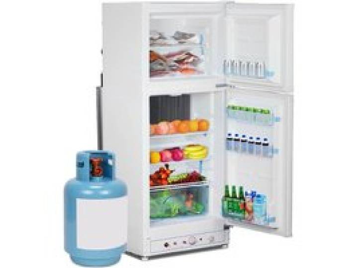 Réfrigérateur à Gaz-Smad-185L-12V/220V/GPL-Réfrigérateur Congélateur-Porte Réversible-Blanc