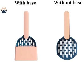 Inspire Select Self Cleaning Cat Litter Scoop With Base Durable Plastic Litter Shovel For Easy Kitten Toilet Cleaning blue Pink without Base