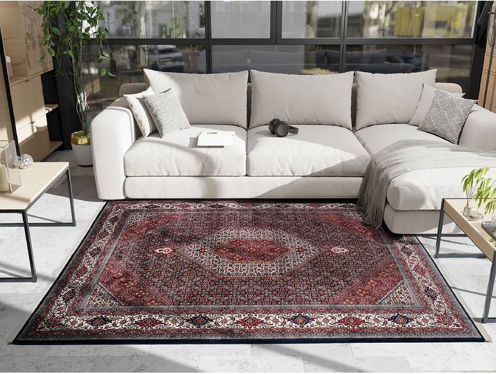 Kurzflorteppich Caravansary Rot/Blau/Rot/Blau 67 x 130cm Viskose