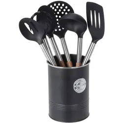 Champ Küchen-Set 7 teilig, Kochbesteck, Schwarz