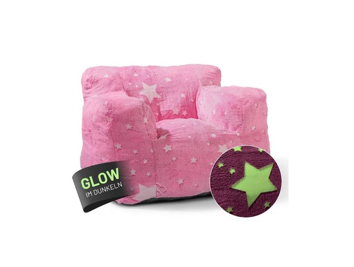 Sessel LUMALAND Glow in the Dark , rosa, B:70cm H:60cm T:68cm, Sessel, Sessel