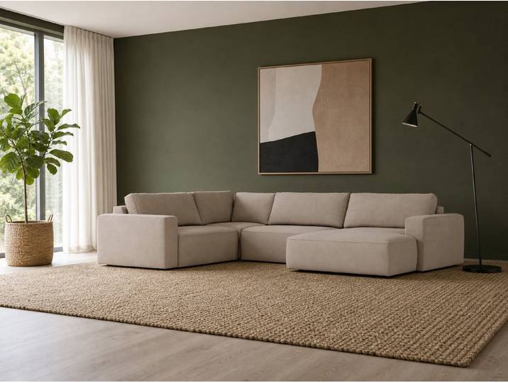 foamnova Wohnlandschaft Durham, 5 Sitzplätze, extra tiefe Sitzflächen, ausladend & komfortbetont