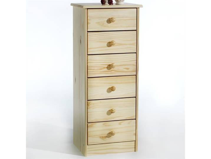 Chiffonnier commode apothicaire pin massif vernis naturel