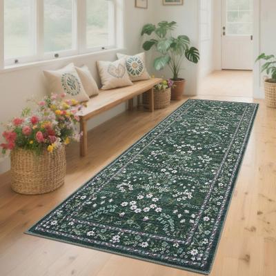 Garvee Farmhouse Meadow Floral Print Area Rug